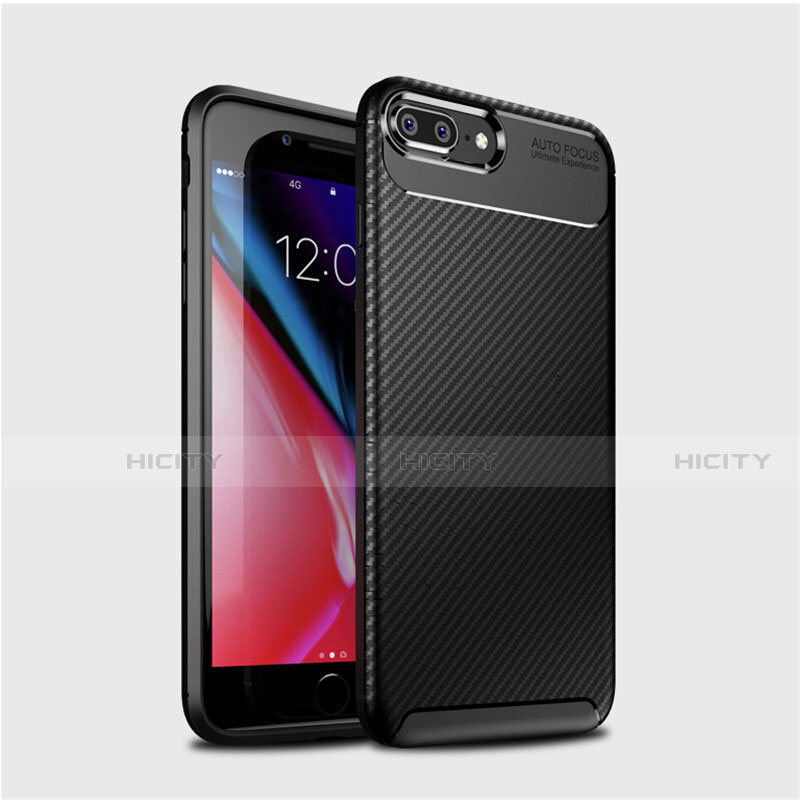 Funda Silicona Carcasa Goma Twill S01 para Apple iPhone 7 Plus Negro