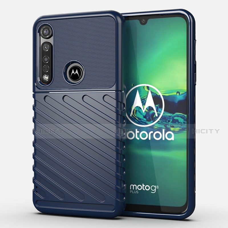 Funda Silicona Carcasa Goma Twill S01 para Motorola Moto G8 Plus Azul