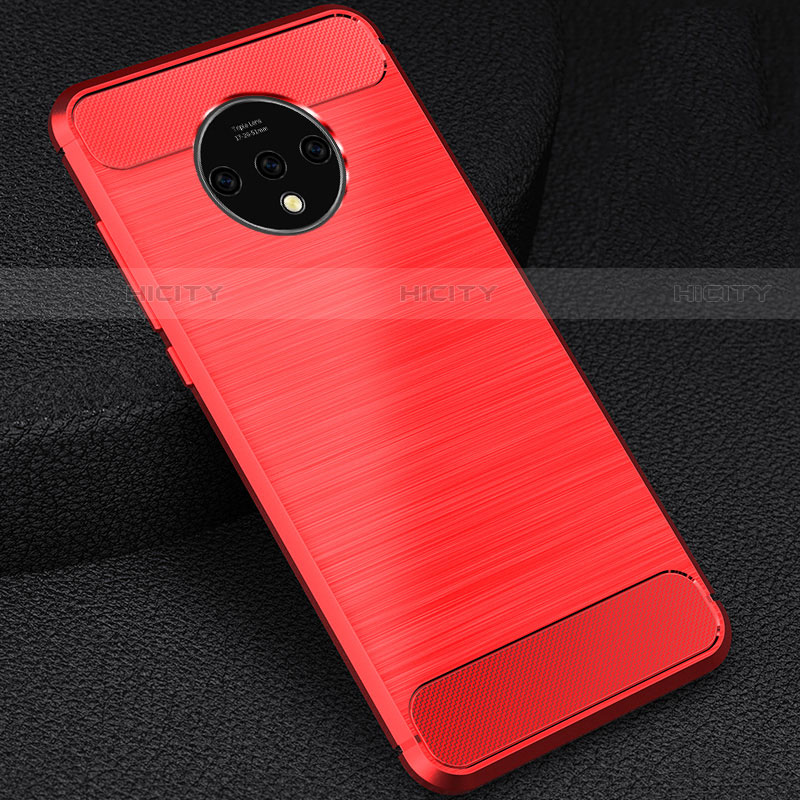 Funda Silicona Carcasa Goma Twill S01 para OnePlus 7T Rojo