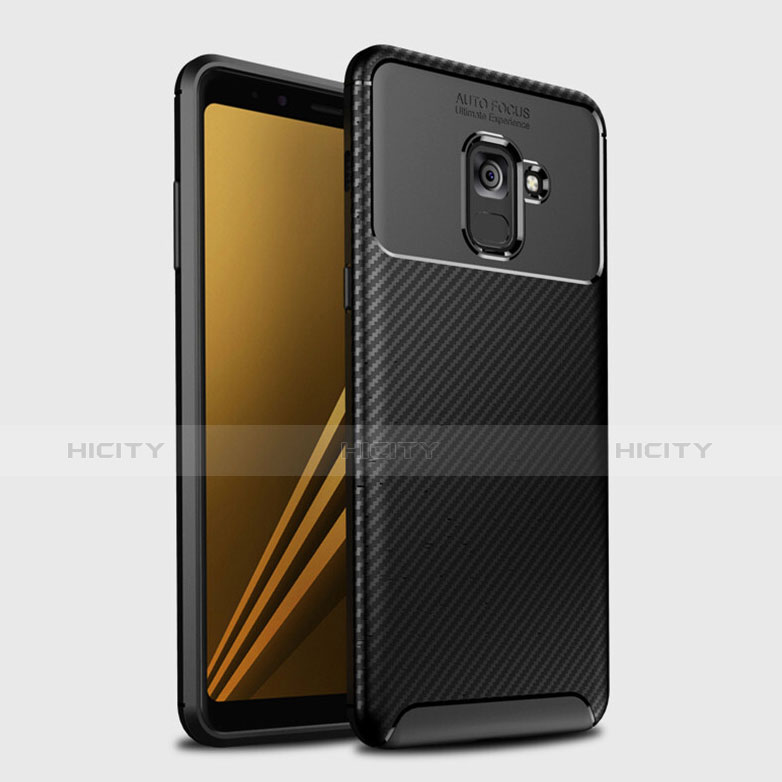 Funda Silicona Carcasa Goma Twill S01 para Samsung Galaxy A8+ A8 Plus (2018) Duos A730F Negro