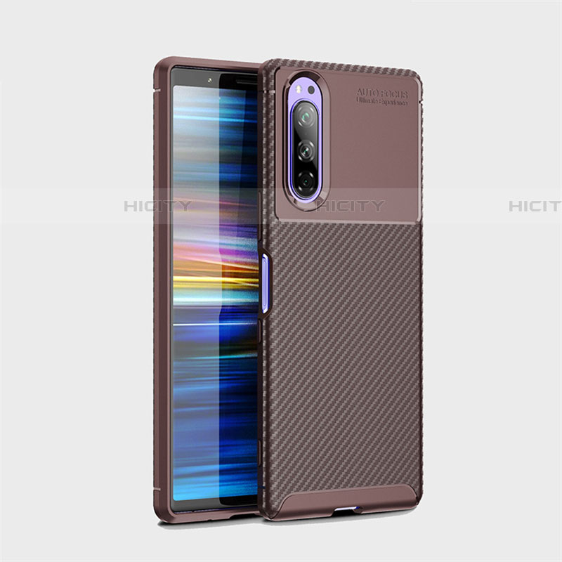 Funda Silicona Carcasa Goma Twill S01 para Sony Xperia 5 Marron