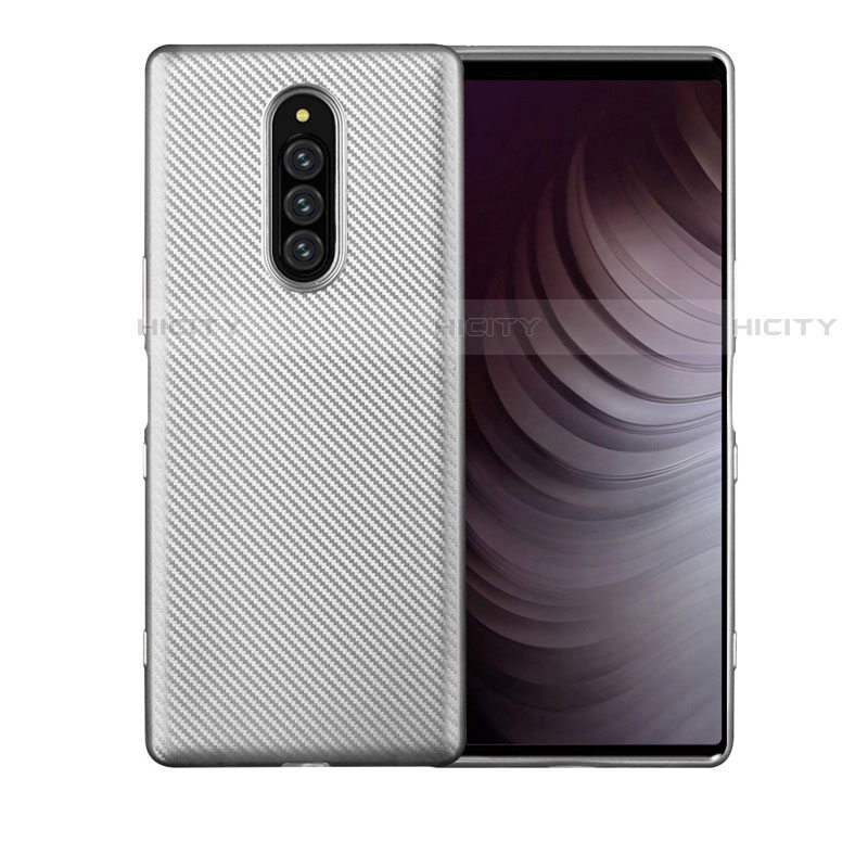 Funda Silicona Carcasa Goma Twill T01 para Sony Xperia 1 Plata