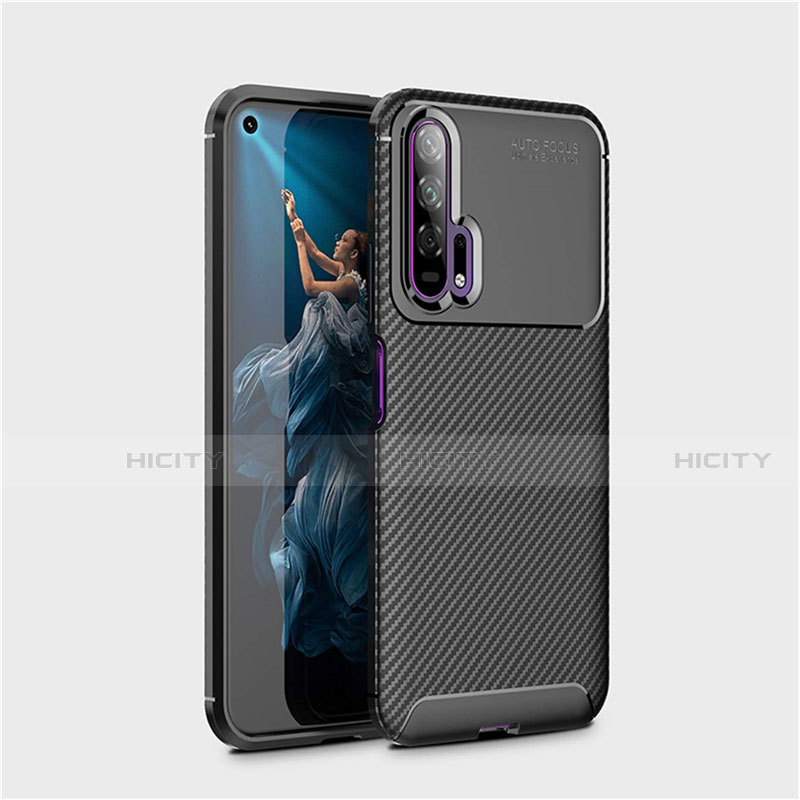 Funda Silicona Carcasa Goma Twill Y01 para Huawei Honor 20 Pro Negro