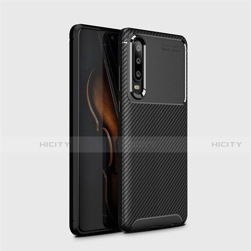 Funda Silicona Carcasa Goma Twill Y01 para Huawei P30 Negro