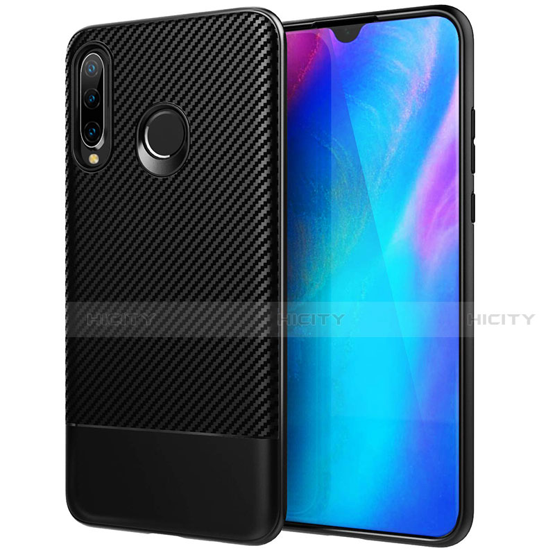 Funda Silicona Carcasa Goma Twill Y02 para Huawei P30 Lite Negro