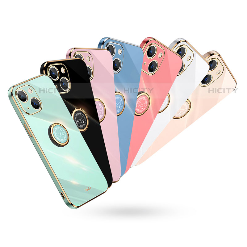 Funda Silicona Carcasa Ultrafina Goma con Anillo de dedo Soporte para Apple iPhone 13 Mini