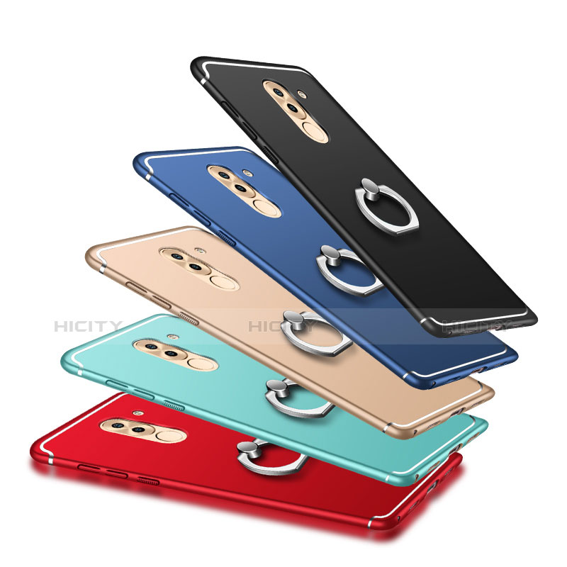 Funda Silicona Carcasa Ultrafina Goma con Anillo de dedo Soporte para Huawei Honor 6X