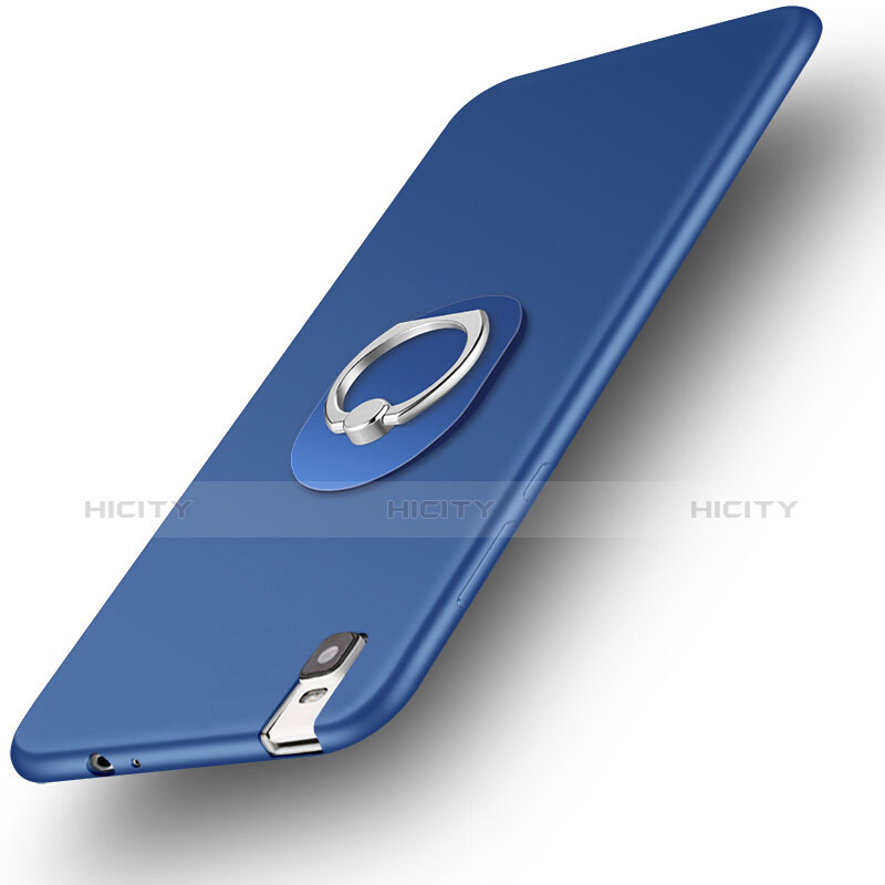 Funda Silicona Carcasa Ultrafina Goma con Anillo de dedo Soporte para Huawei Honor 7i shot X Azul