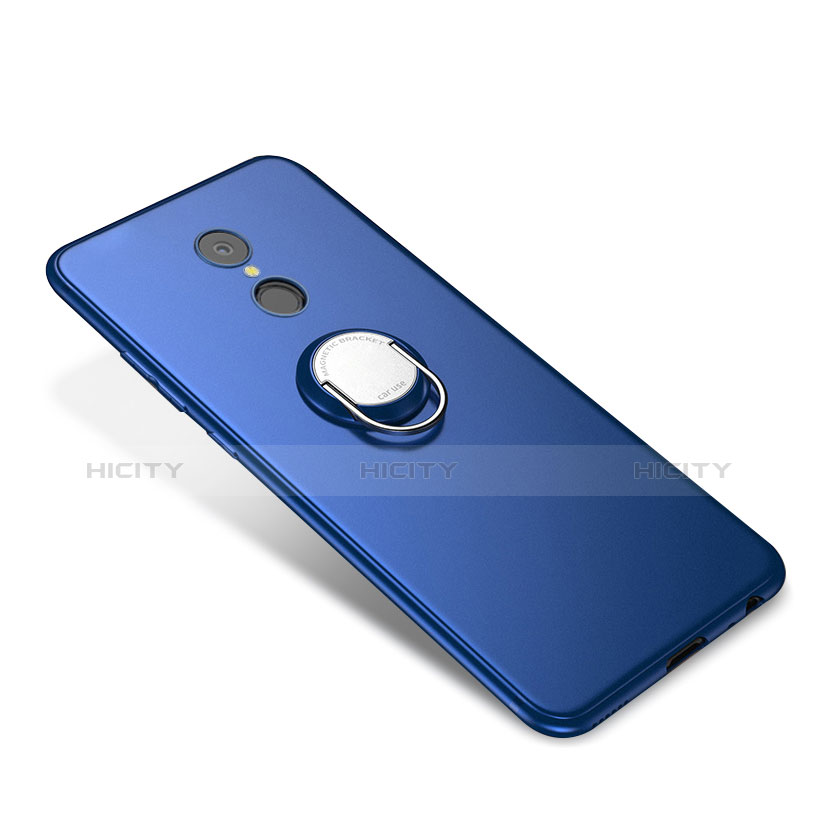 Funda Silicona Carcasa Ultrafina Goma con Anillo de dedo Soporte para Xiaomi Redmi 5 Azul