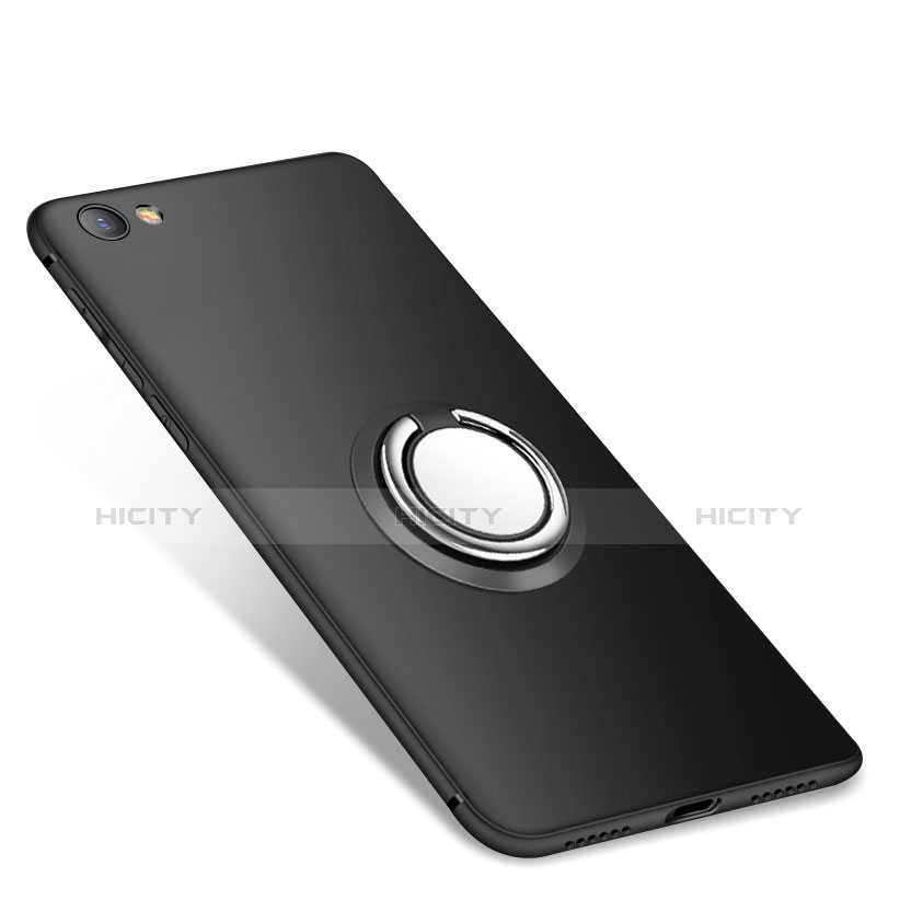 Funda Silicona Carcasa Ultrafina Goma con Anillo de dedo Soporte para Xiaomi Redmi Note 5A Standard Edition Negro
