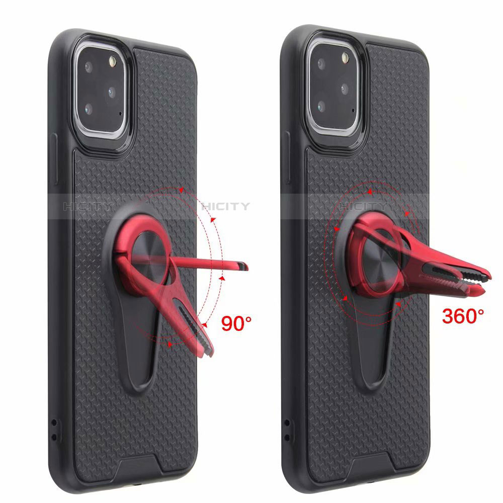 Funda Silicona Carcasa Ultrafina Goma con Magnetico Anillo de dedo Soporte A01 para Apple iPhone 11 Pro