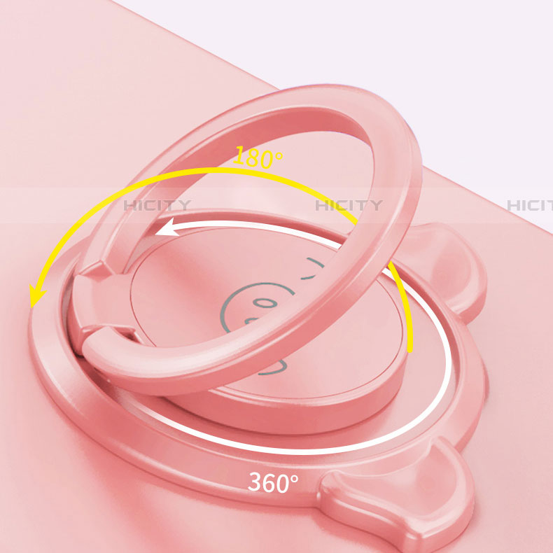 Funda Silicona Carcasa Ultrafina Goma con Magnetico Anillo de dedo Soporte A01 para Huawei Honor Play4T