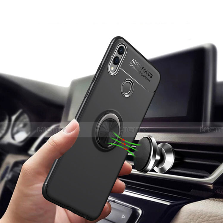 Funda Silicona Carcasa Ultrafina Goma con Magnetico Anillo de dedo Soporte A01 para Huawei Honor V10 Lite