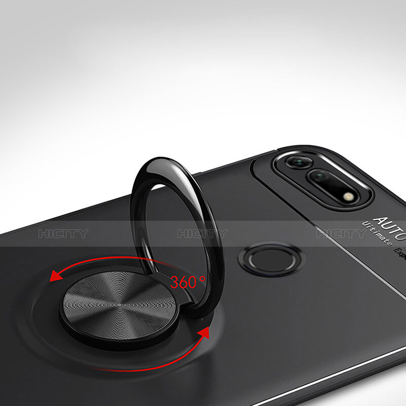 Funda Silicona Carcasa Ultrafina Goma con Magnetico Anillo de dedo Soporte A01 para Huawei Honor V20