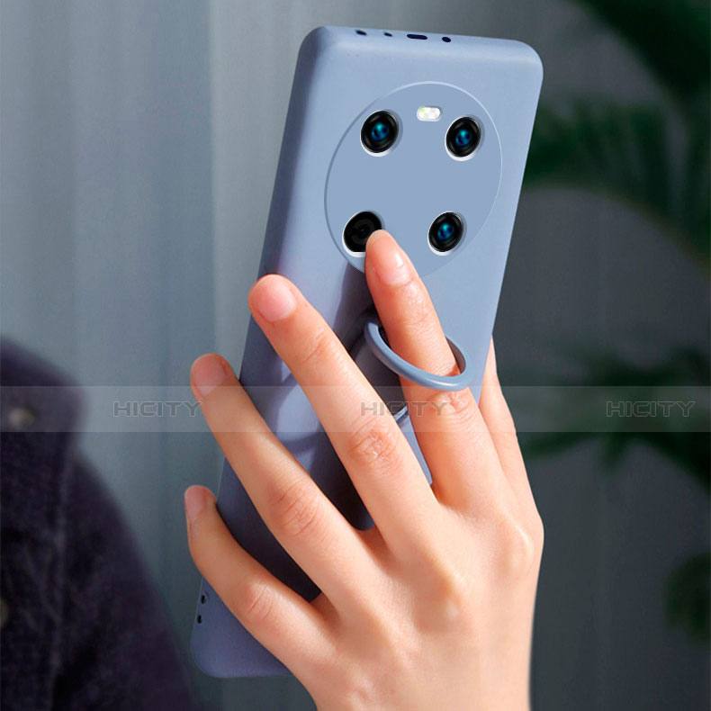 Funda Silicona Carcasa Ultrafina Goma con Magnetico Anillo de dedo Soporte A01 para Huawei Mate 40E 5G