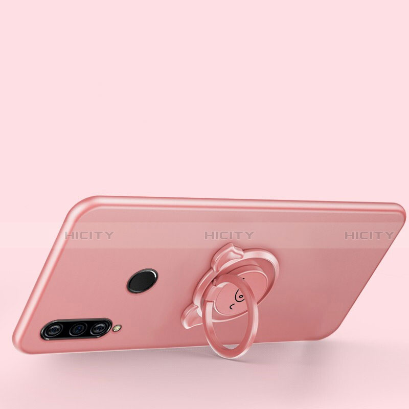 Funda Silicona Carcasa Ultrafina Goma con Magnetico Anillo de dedo Soporte A01 para Huawei Nova 4e