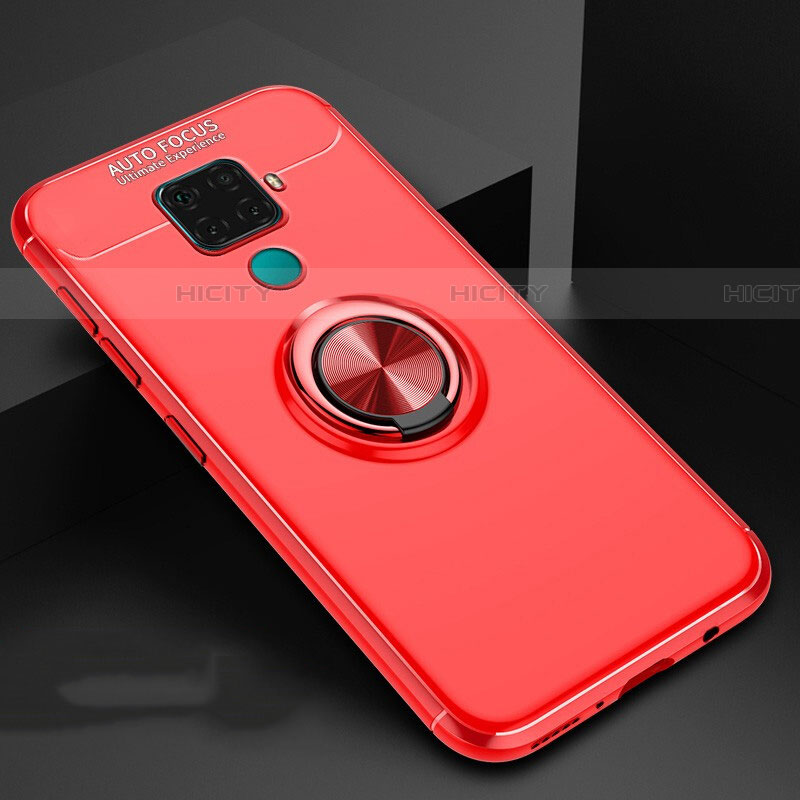 Funda Silicona Carcasa Ultrafina Goma con Magnetico Anillo de dedo Soporte A01 para Huawei Nova 5i Pro Rojo