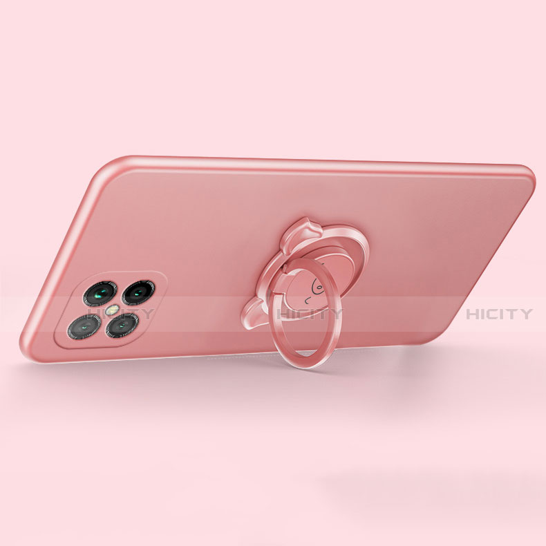 Funda Silicona Carcasa Ultrafina Goma con Magnetico Anillo de dedo Soporte A01 para Huawei Nova 8 SE 5G