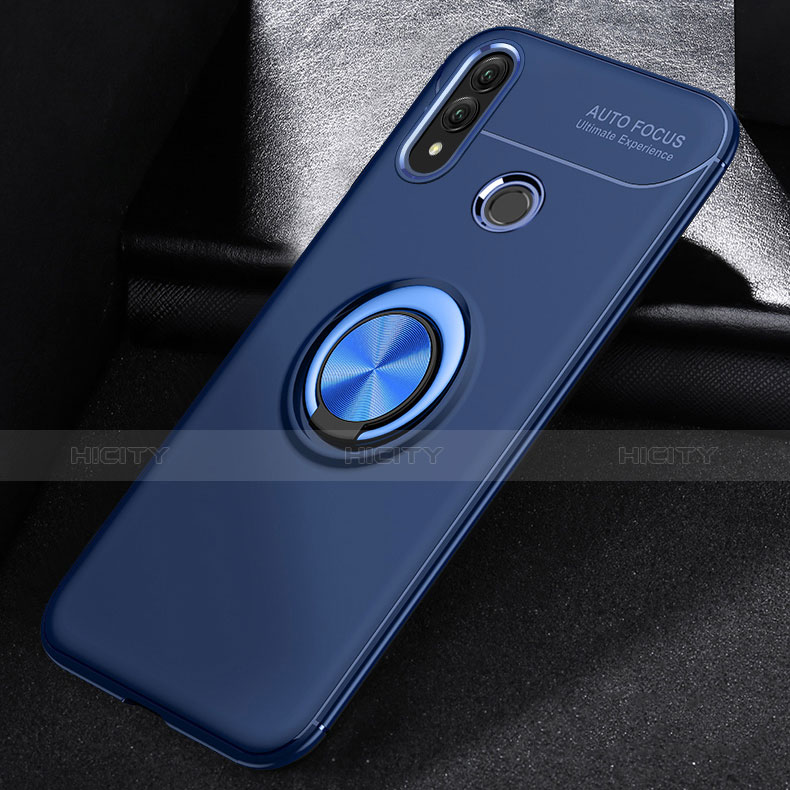 Funda Silicona Carcasa Ultrafina Goma con Magnetico Anillo de dedo Soporte A01 para Huawei P Smart (2019) Azul