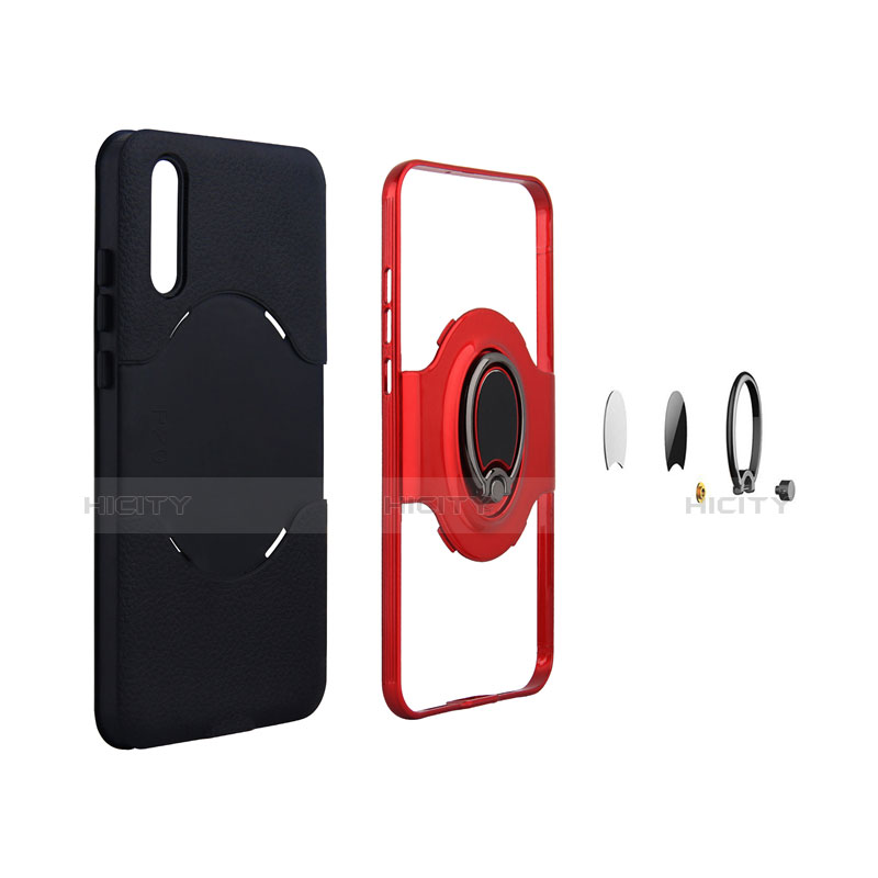 Funda Silicona Carcasa Ultrafina Goma con Magnetico Anillo de dedo Soporte A01 para Huawei P20