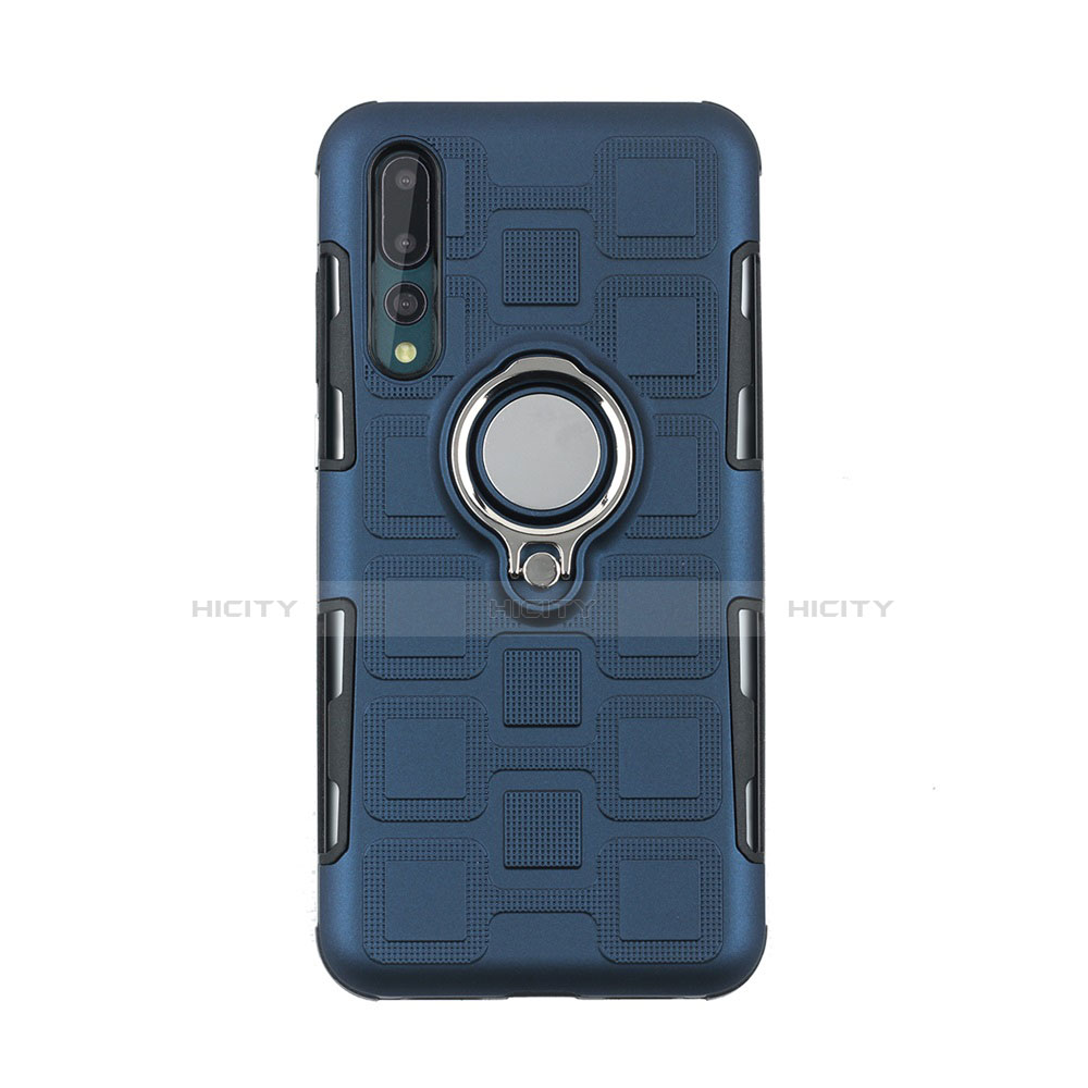 Funda Silicona Carcasa Ultrafina Goma con Magnetico Anillo de dedo Soporte A01 para Huawei P20 Pro