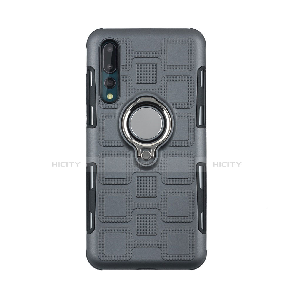 Funda Silicona Carcasa Ultrafina Goma con Magnetico Anillo de dedo Soporte A01 para Huawei P20 Pro