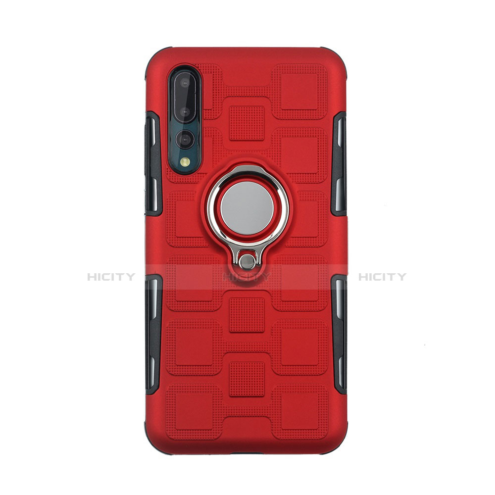 Funda Silicona Carcasa Ultrafina Goma con Magnetico Anillo de dedo Soporte A01 para Huawei P20 Pro