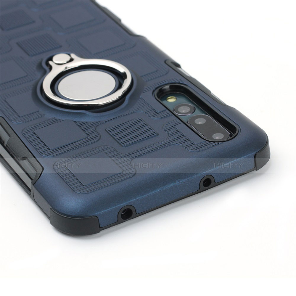 Funda Silicona Carcasa Ultrafina Goma con Magnetico Anillo de dedo Soporte A01 para Huawei P20 Pro