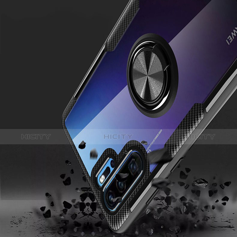 Funda Silicona Carcasa Ultrafina Goma con Magnetico Anillo de dedo Soporte A01 para Huawei P30 Pro