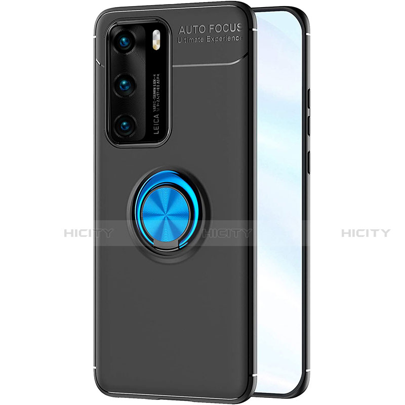 Funda Silicona Carcasa Ultrafina Goma con Magnetico Anillo de dedo Soporte A01 para Huawei P40