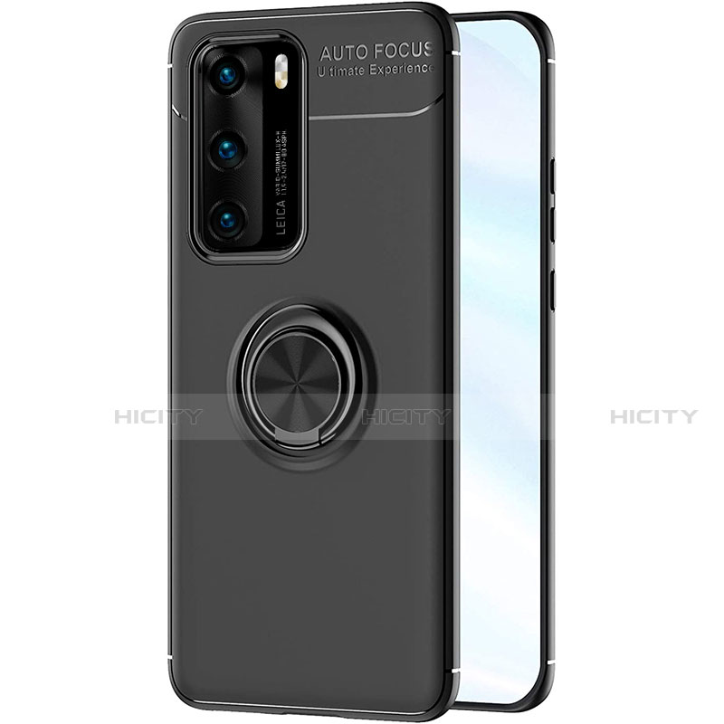 Funda Silicona Carcasa Ultrafina Goma con Magnetico Anillo de dedo Soporte A01 para Huawei P40