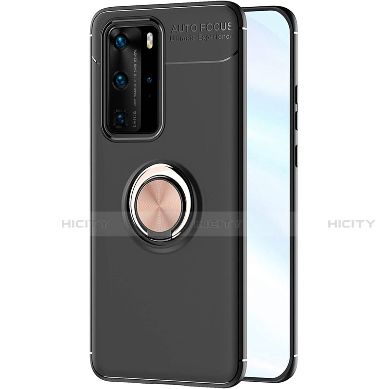 Funda Silicona Carcasa Ultrafina Goma con Magnetico Anillo de dedo Soporte A01 para Huawei P40 Pro