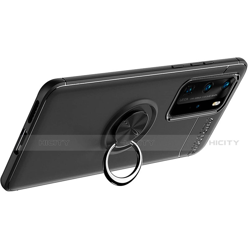 Funda Silicona Carcasa Ultrafina Goma con Magnetico Anillo de dedo Soporte A01 para Huawei P40 Pro