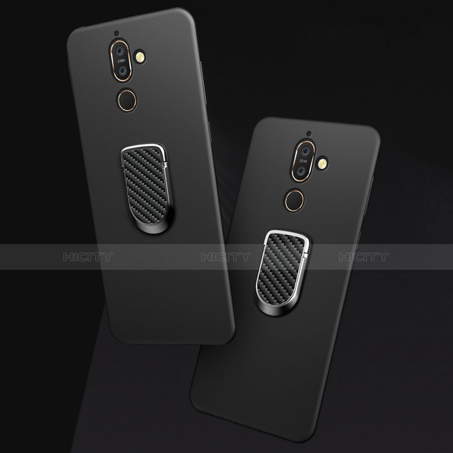 Funda Silicona Carcasa Ultrafina Goma con Magnetico Anillo de dedo Soporte A01 para Nokia 7 Plus