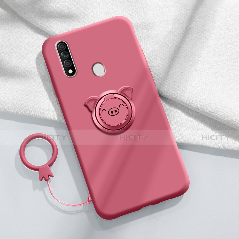 Funda Silicona Carcasa Ultrafina Goma con Magnetico Anillo de dedo Soporte A01 para Oppo A31