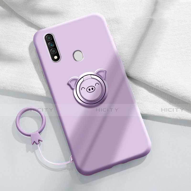 Funda Silicona Carcasa Ultrafina Goma con Magnetico Anillo de dedo Soporte A01 para Oppo A31