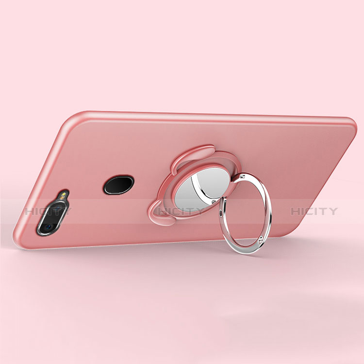 Funda Silicona Carcasa Ultrafina Goma con Magnetico Anillo de dedo Soporte A01 para Oppo A7