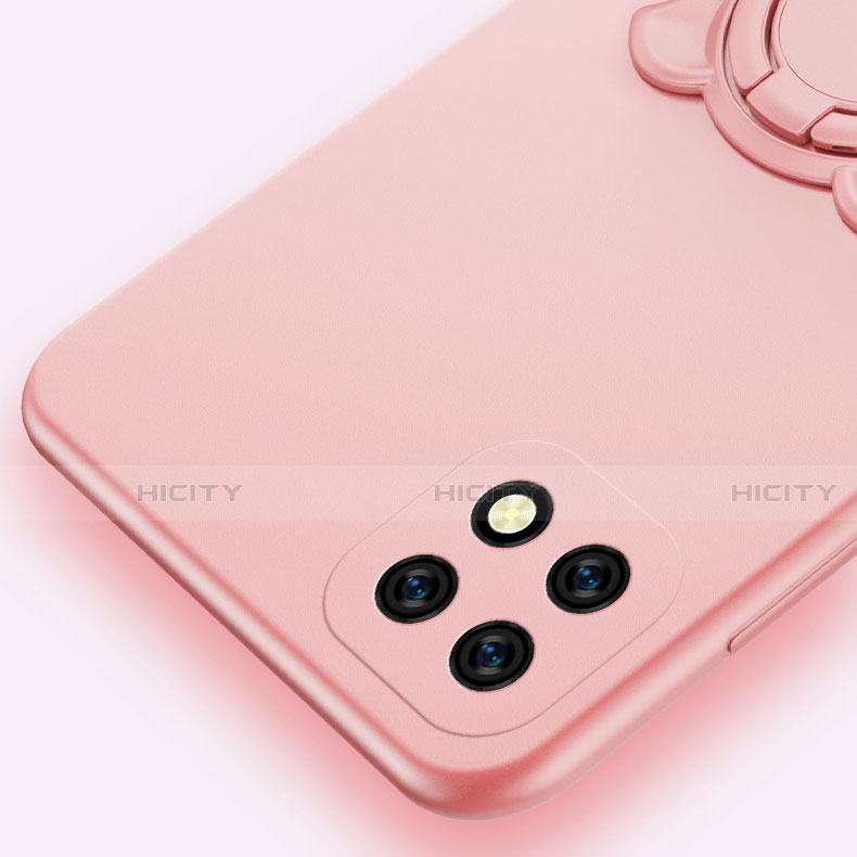 Funda Silicona Carcasa Ultrafina Goma con Magnetico Anillo de dedo Soporte A01 para Oppo A73 5G