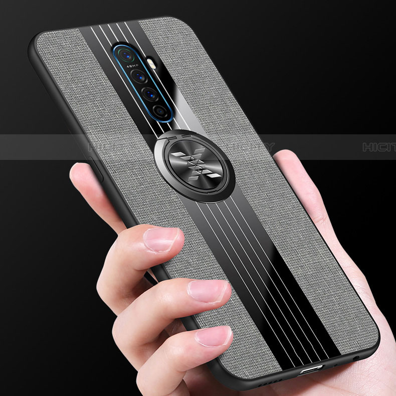 Funda Silicona Carcasa Ultrafina Goma con Magnetico Anillo de dedo Soporte A01 para Realme X2 Pro