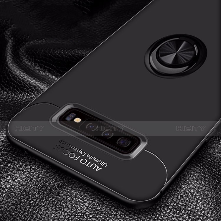 Funda Silicona Carcasa Ultrafina Goma con Magnetico Anillo de dedo Soporte A01 para Samsung Galaxy S10
