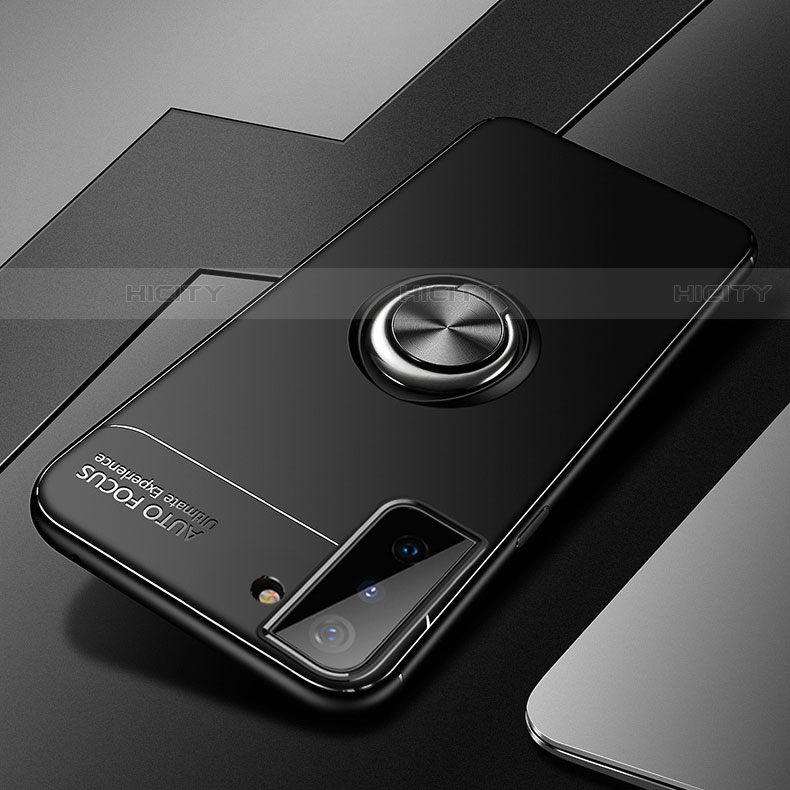 Funda Silicona Carcasa Ultrafina Goma con Magnetico Anillo de dedo Soporte A01 para Samsung Galaxy S21 5G
