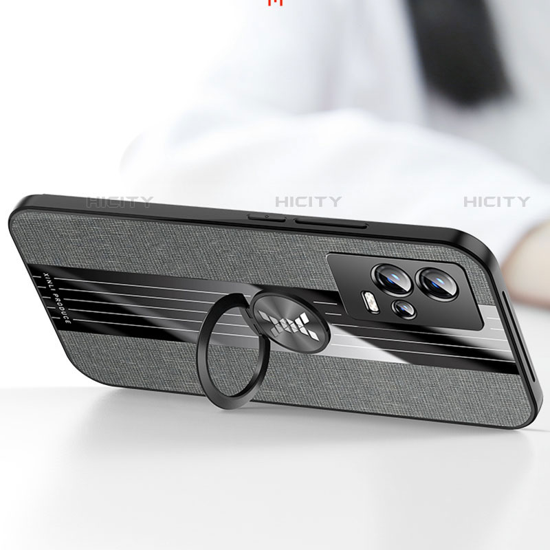 Funda Silicona Carcasa Ultrafina Goma con Magnetico Anillo de dedo Soporte A01 para Vivo iQOO 8 Pro 5G