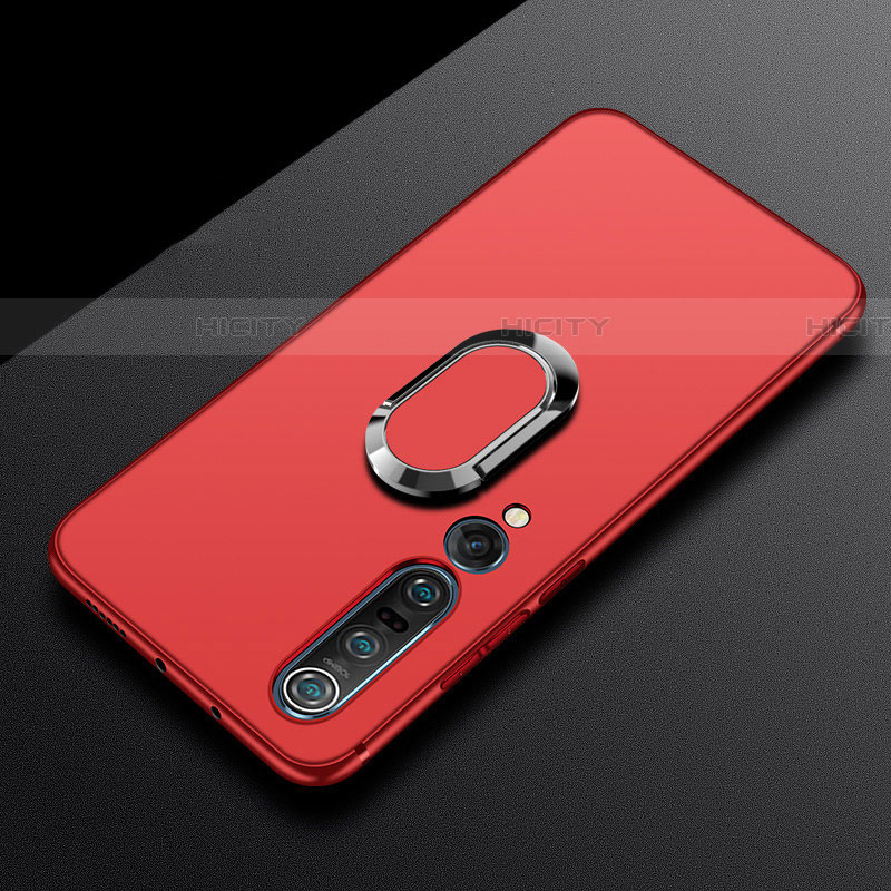 Funda Silicona Carcasa Ultrafina Goma con Magnetico Anillo de dedo Soporte A01 para Xiaomi Mi 10 Pro