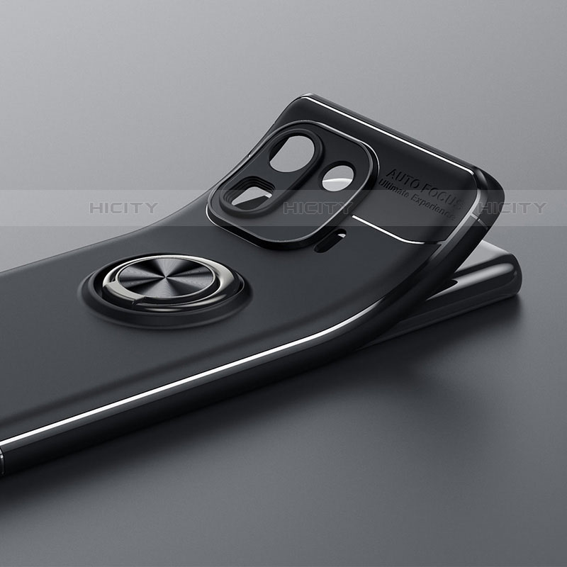 Funda Silicona Carcasa Ultrafina Goma con Magnetico Anillo de dedo Soporte A01 para Xiaomi Mi 11 Pro 5G