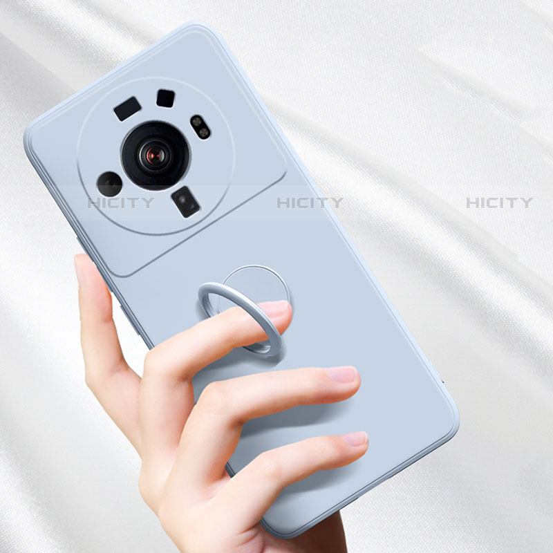 Funda Silicona Carcasa Ultrafina Goma con Magnetico Anillo de dedo Soporte A01 para Xiaomi Mi 12 Ultra 5G