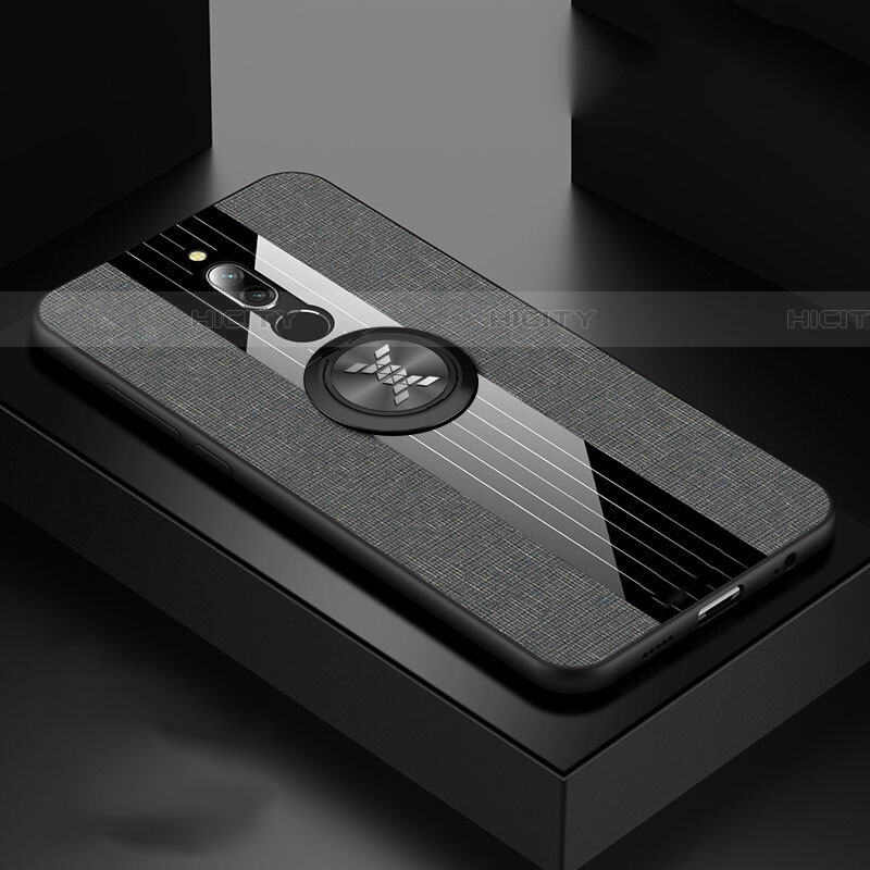 Funda Silicona Carcasa Ultrafina Goma con Magnetico Anillo de dedo Soporte A01 para Xiaomi Redmi 8