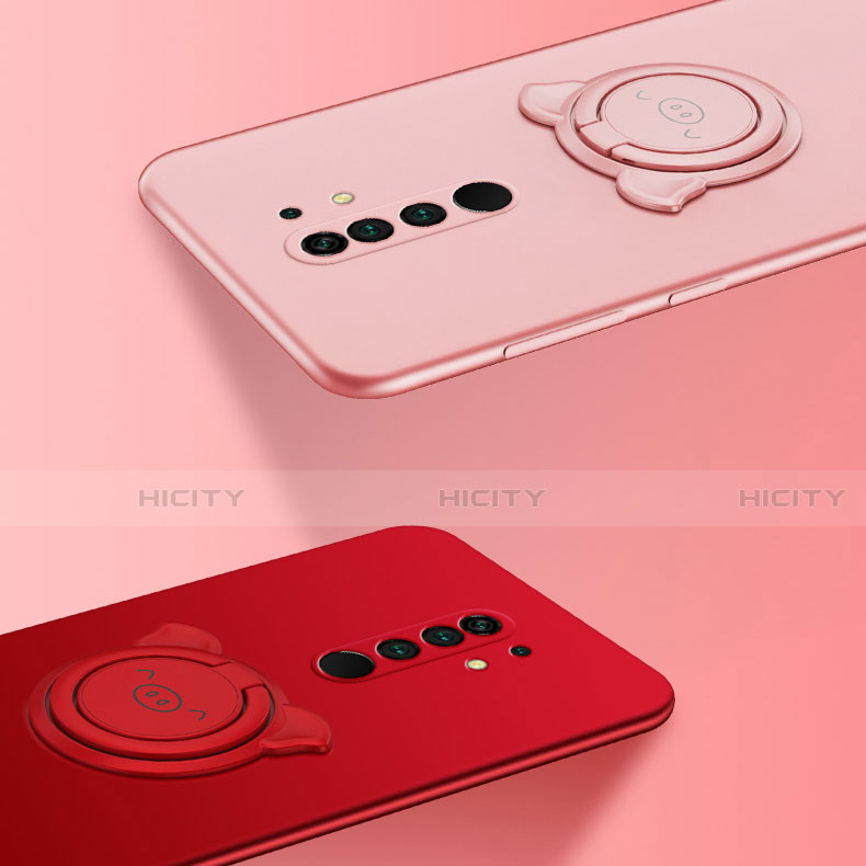 Funda Silicona Carcasa Ultrafina Goma con Magnetico Anillo de dedo Soporte A01 para Xiaomi Redmi 9