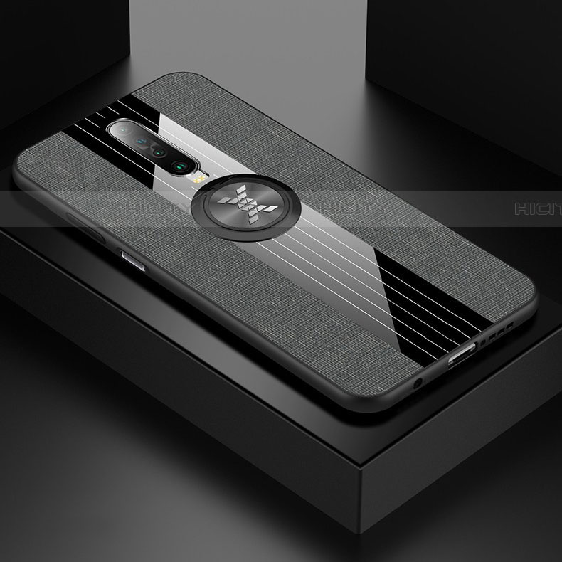 Funda Silicona Carcasa Ultrafina Goma con Magnetico Anillo de dedo Soporte A01 para Xiaomi Redmi K30i 5G Gris