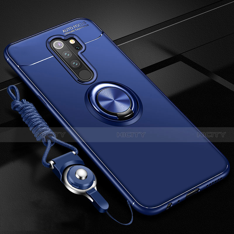 Funda Silicona Carcasa Ultrafina Goma con Magnetico Anillo de dedo Soporte A01 para Xiaomi Redmi Note 8 Pro