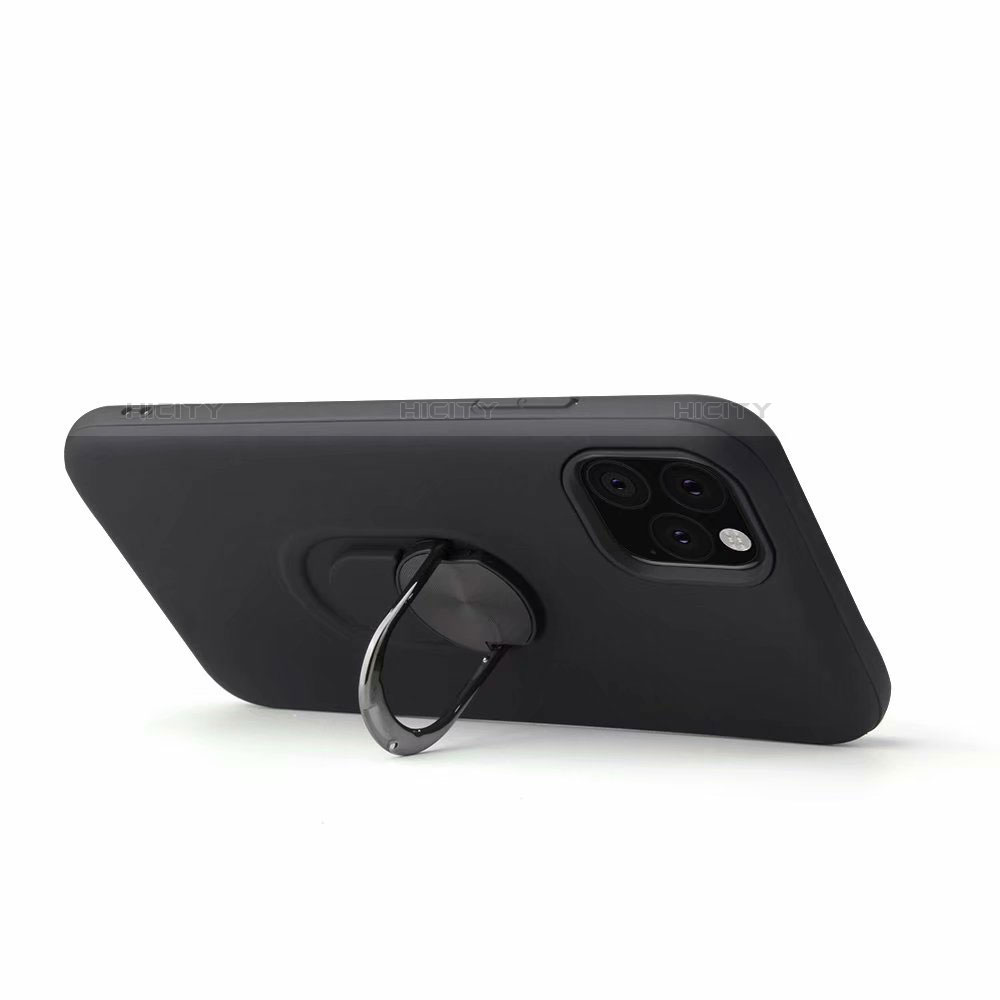 Funda Silicona Carcasa Ultrafina Goma con Magnetico Anillo de dedo Soporte A02 para Apple iPhone 11 Pro